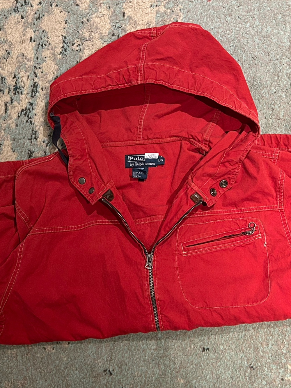 Polo by Ralph Lauren Red Hooded Zip-Up Jacket